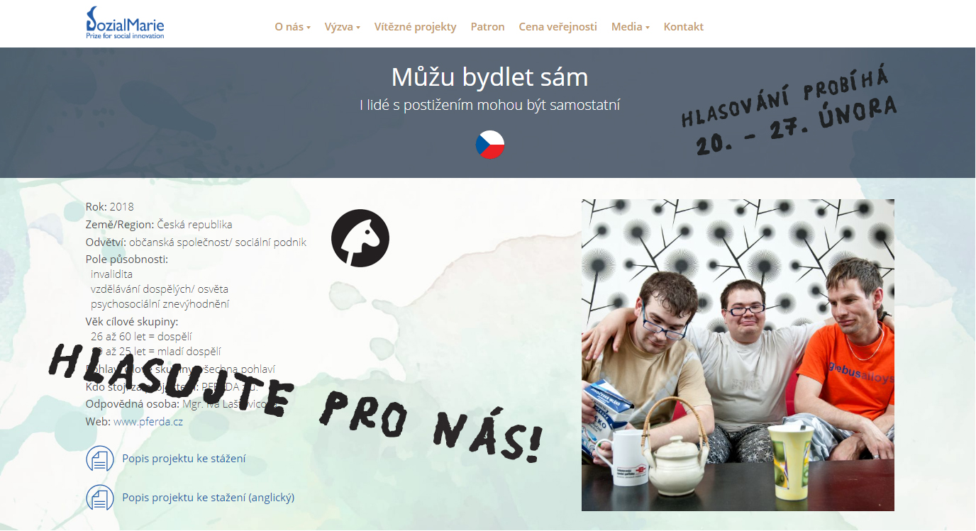 Hlasujte pro nás v grantovém programu SozialMarie!
